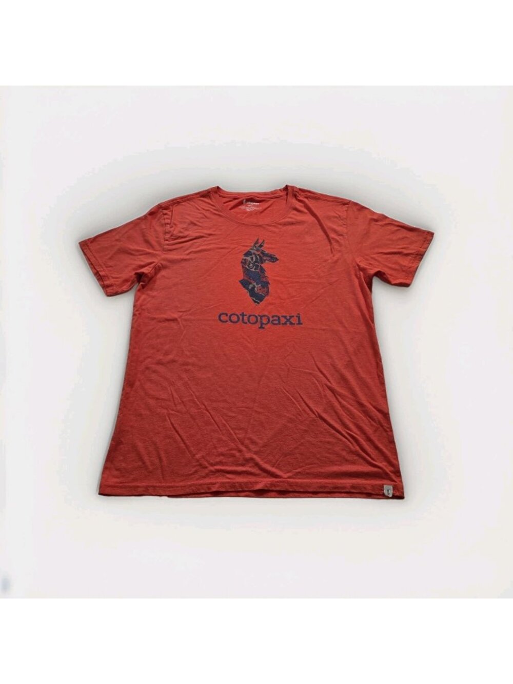 Cotopaxi Llama Graphic T shirt Men L Orange Organic Cotton Blend Outdoors